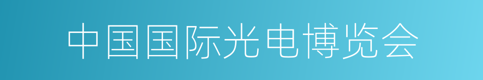 中国国际光电博览会的同义词