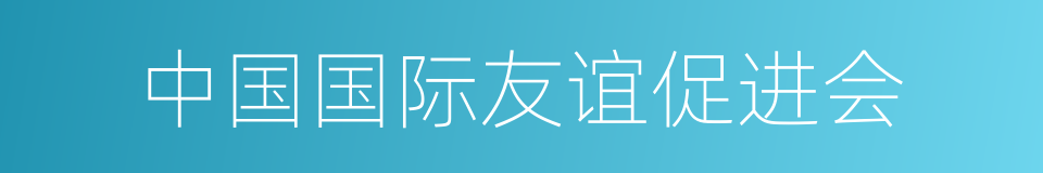 中国国际友谊促进会的同义词