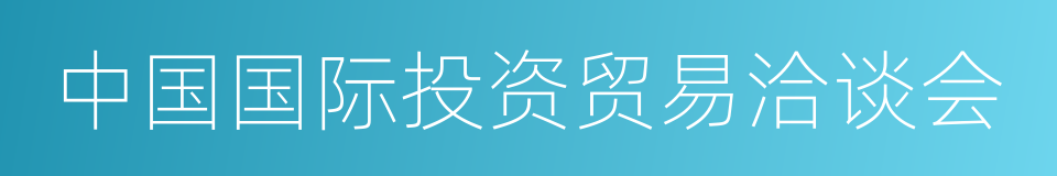 中国国际投资贸易洽谈会的意思