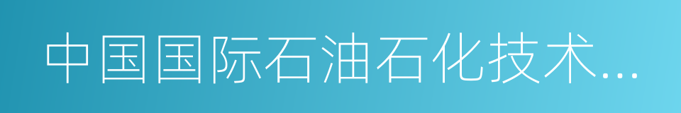 中国国际石油石化技术装备展览会的同义词