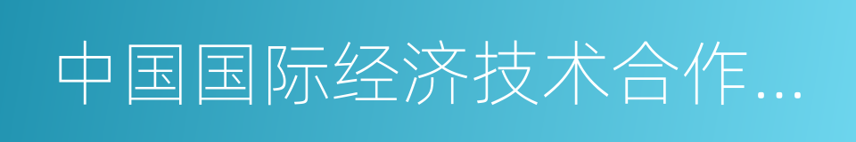 中国国际经济技术合作促进会的同义词