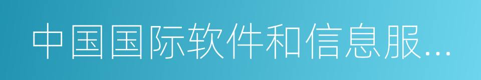 中国国际软件和信息服务交易会的同义词