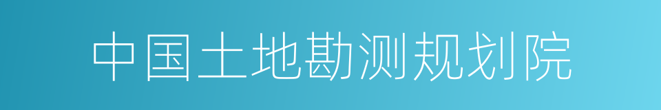 中国土地勘测规划院的同义词