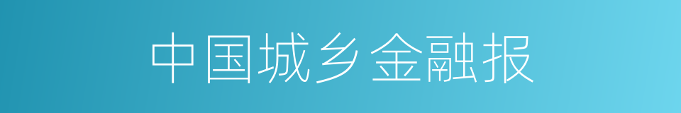 中国城乡金融报的同义词