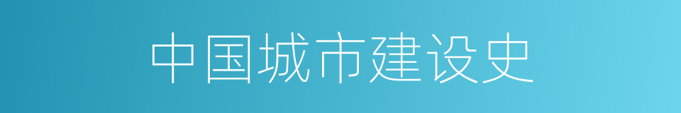 中国城市建设史的同义词