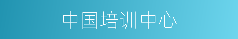 中国培训中心的同义词