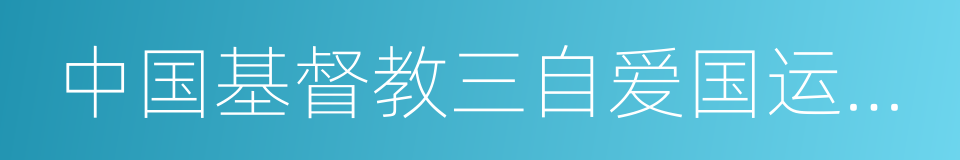 中国基督教三自爱国运动委员会的同义词