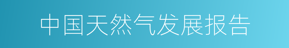 中国天然气发展报告的同义词