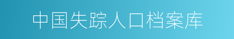 中国失踪人口档案库的同义词