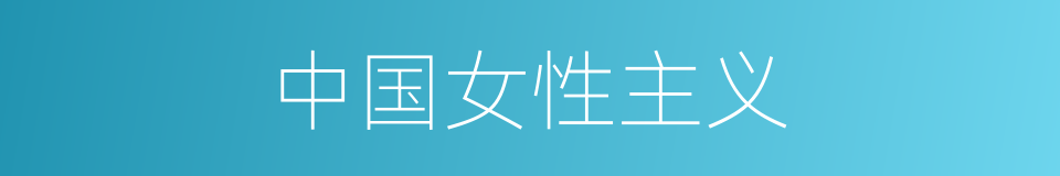 中国女性主义的同义词