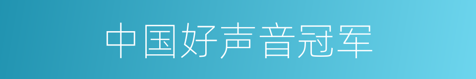 中国好声音冠军的同义词