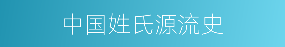 中国姓氏源流史的同义词