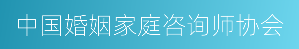 中国婚姻家庭咨询师协会的同义词