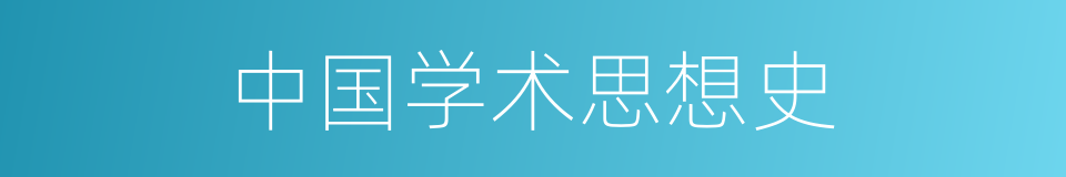 中国学术思想史的同义词