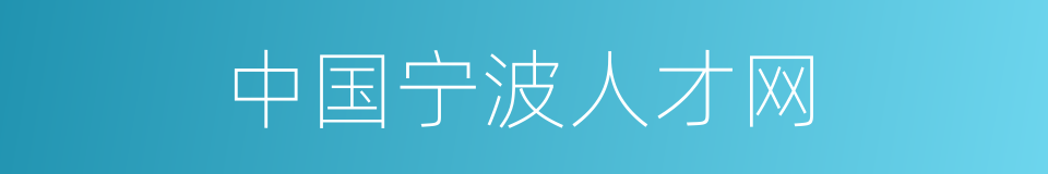 中国宁波人才网的同义词