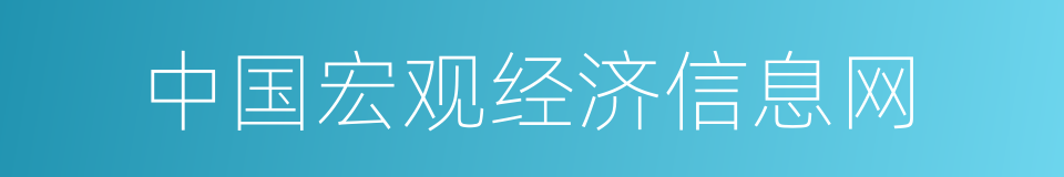 中国宏观经济信息网的同义词