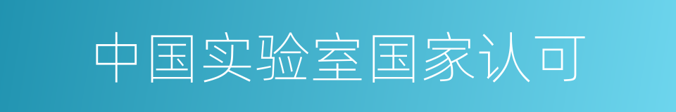 中国实验室国家认可的同义词
