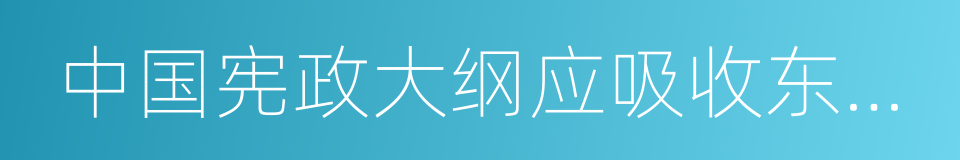 中国宪政大纲应吸收东西各国之所长的同义词