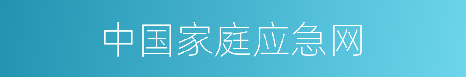 中国家庭应急网的同义词