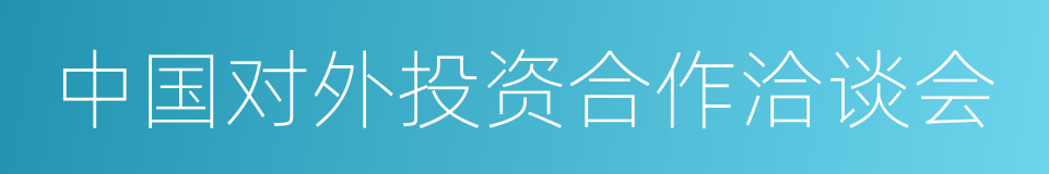 中国对外投资合作洽谈会的同义词