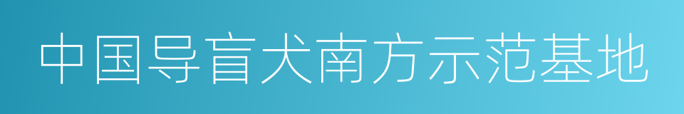 中国导盲犬南方示范基地的意思