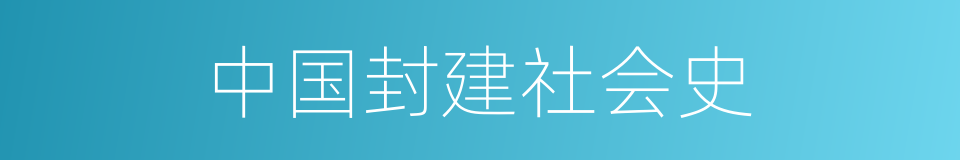 中国封建社会史的同义词