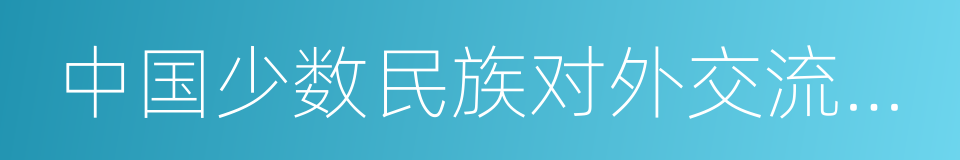 中国少数民族对外交流协会的同义词