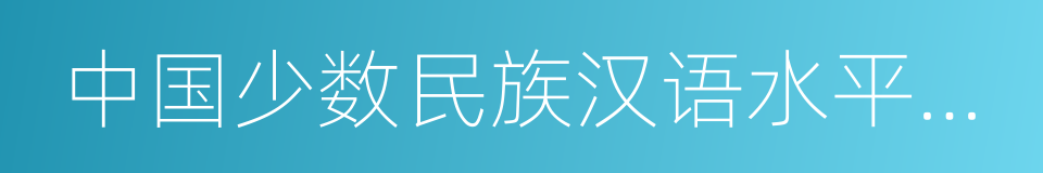 中国少数民族汉语水平等级考试的同义词
