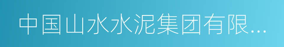 中国山水水泥集团有限公司的同义词