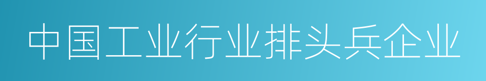 中国工业行业排头兵企业的同义词