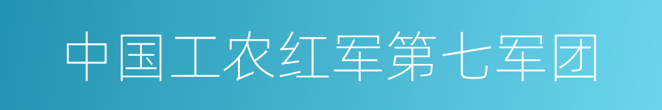 中国工农红军第七军团的同义词