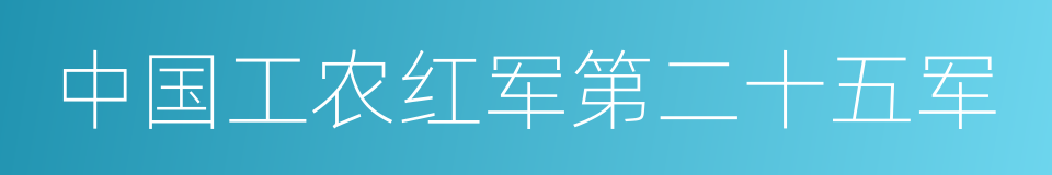 中国工农红军第二十五军的同义词