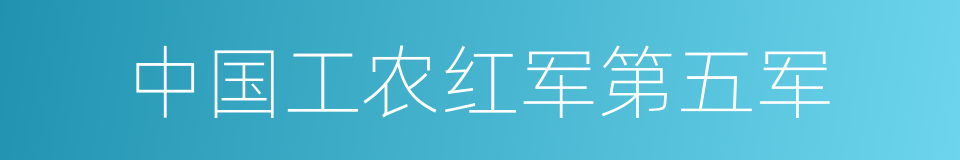 中国工农红军第五军的同义词