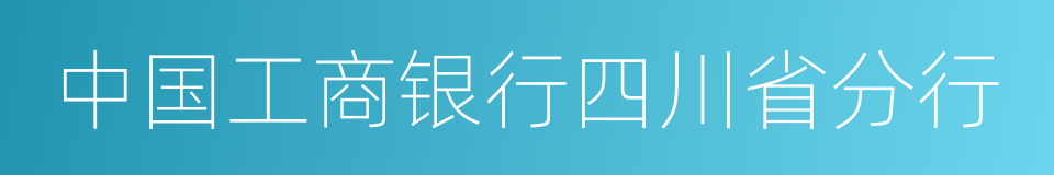 中国工商银行四川省分行的同义词