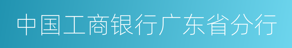 中国工商银行广东省分行的同义词