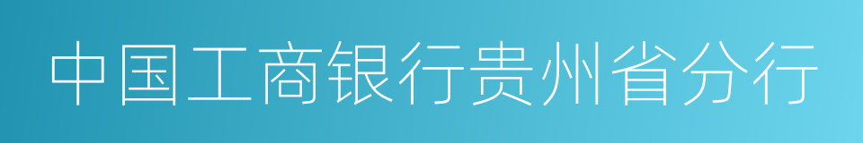 中国工商银行贵州省分行的同义词