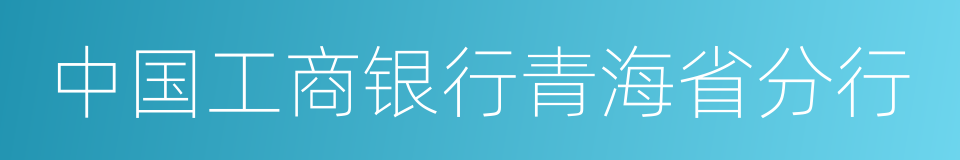 中国工商银行青海省分行的同义词