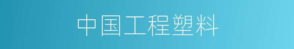 中国工程塑料的同义词
