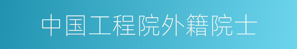 中国工程院外籍院士的同义词