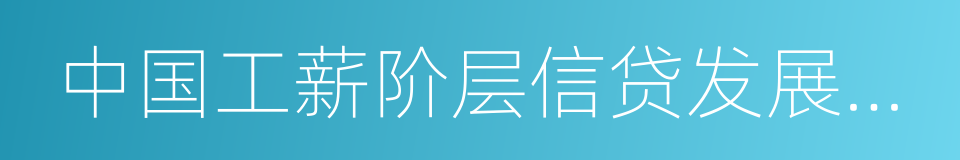 中国工薪阶层信贷发展报告的同义词