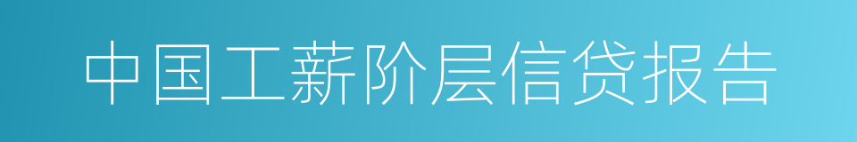 中国工薪阶层信贷报告的同义词