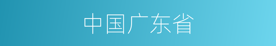 中国广东省的同义词