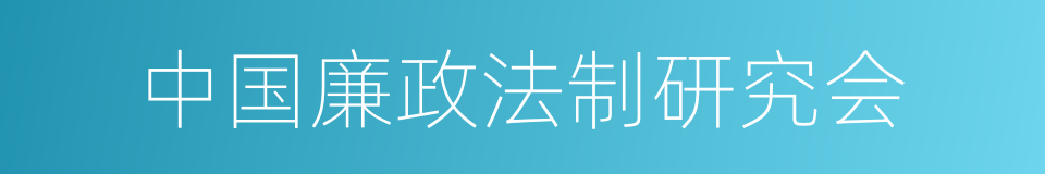 中国廉政法制研究会的同义词