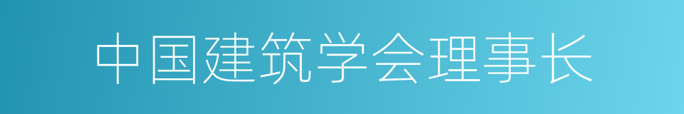 中国建筑学会理事长的同义词