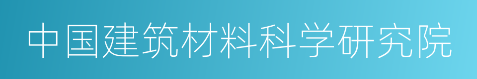 中国建筑材料科学研究院的同义词