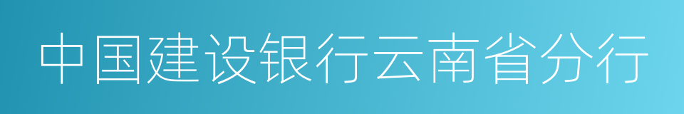 中国建设银行云南省分行的同义词