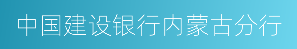 中国建设银行内蒙古分行的同义词