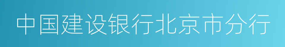 中国建设银行北京市分行的同义词