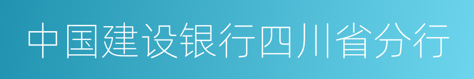 中国建设银行四川省分行的同义词