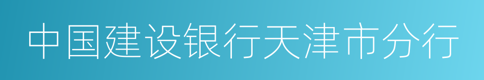 中国建设银行天津市分行的同义词